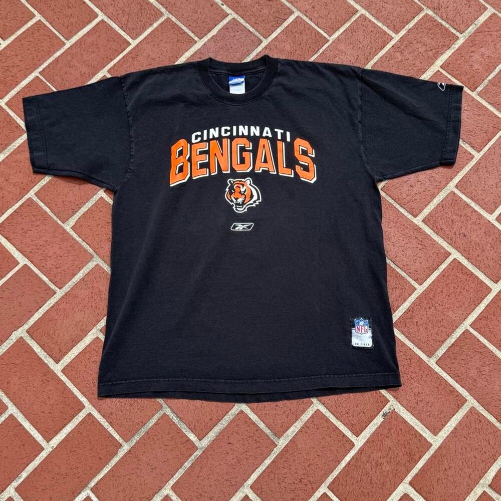 Vintage 2000s Reebok Cincinnati bengals black graphic t shirt